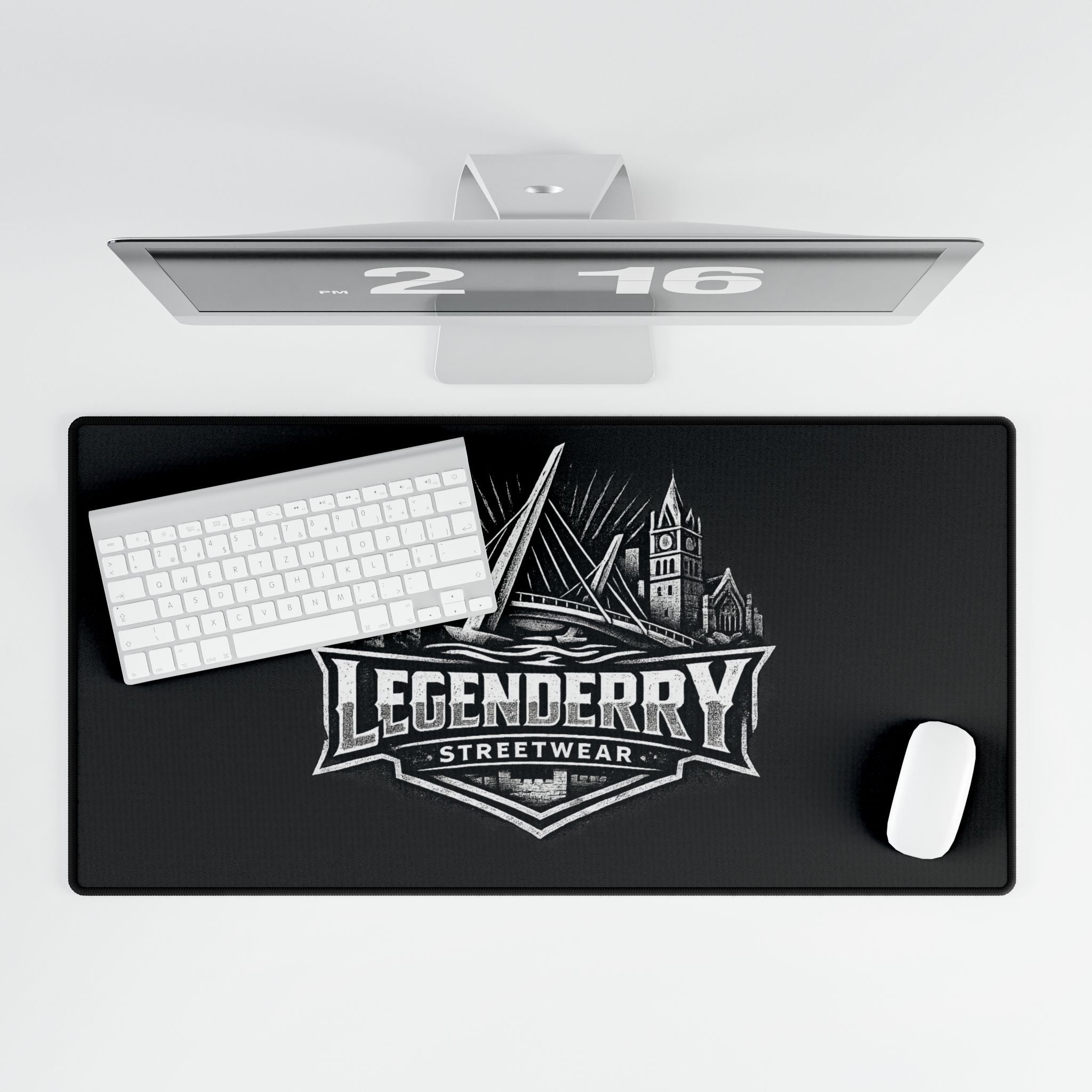 Legenderry Streetwear Desk Mat — Large Gaming/Office Mouse Pad with City Crest Design