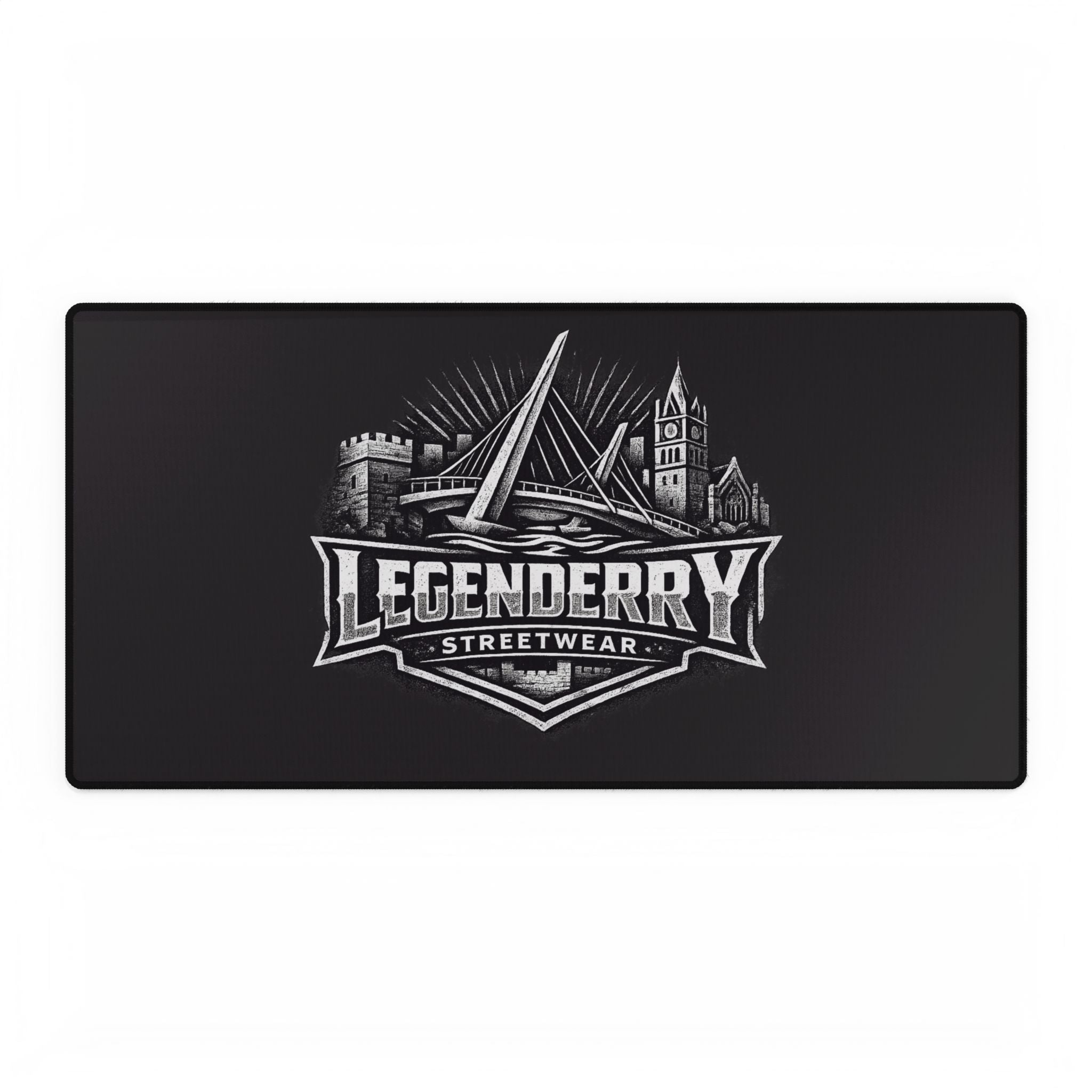Legenderry Streetwear Desk Mat — Large Gaming/Office Mouse Pad with City Crest Design