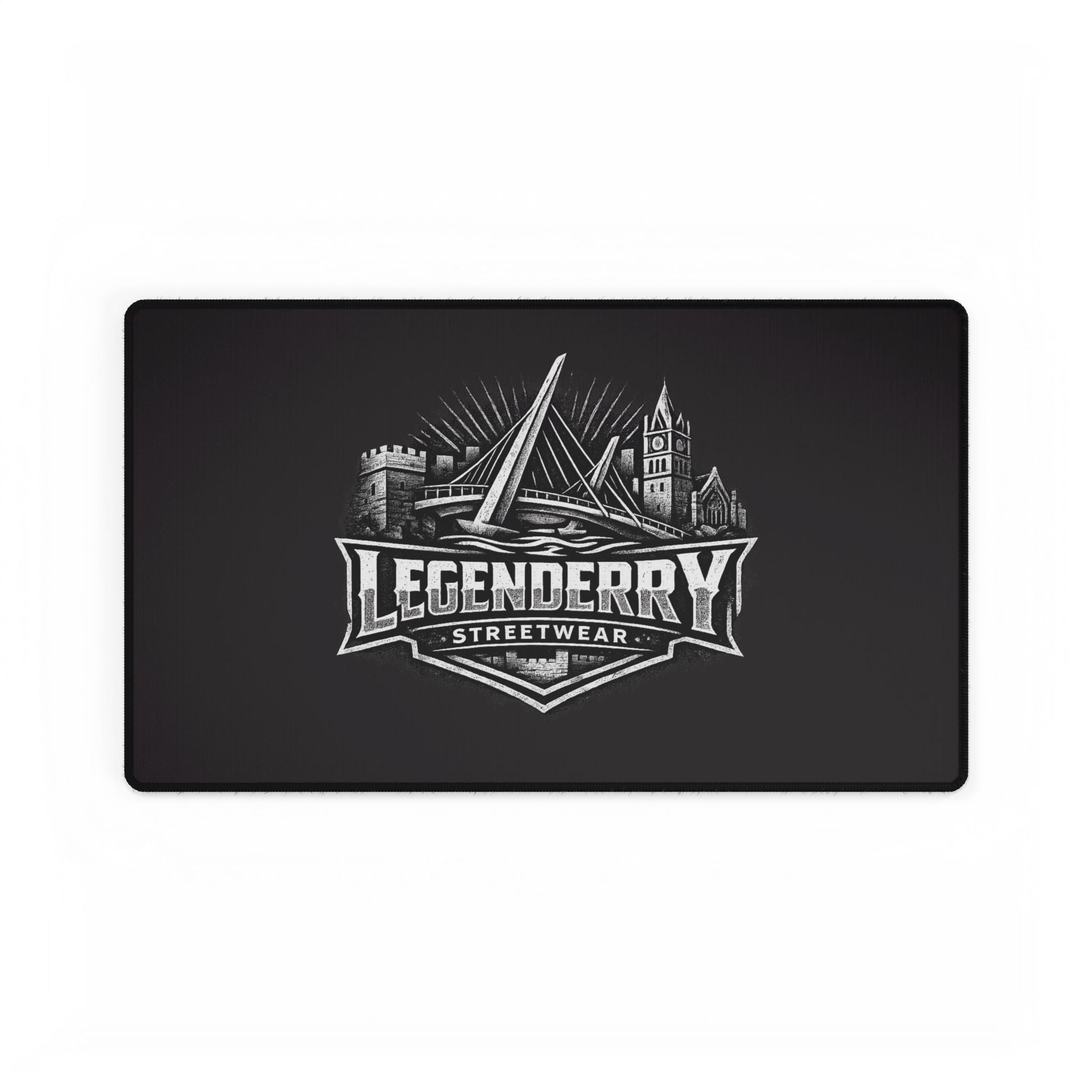 Legenderry Streetwear Desk Mat — Large Gaming/Office Mouse Pad with City Crest Design