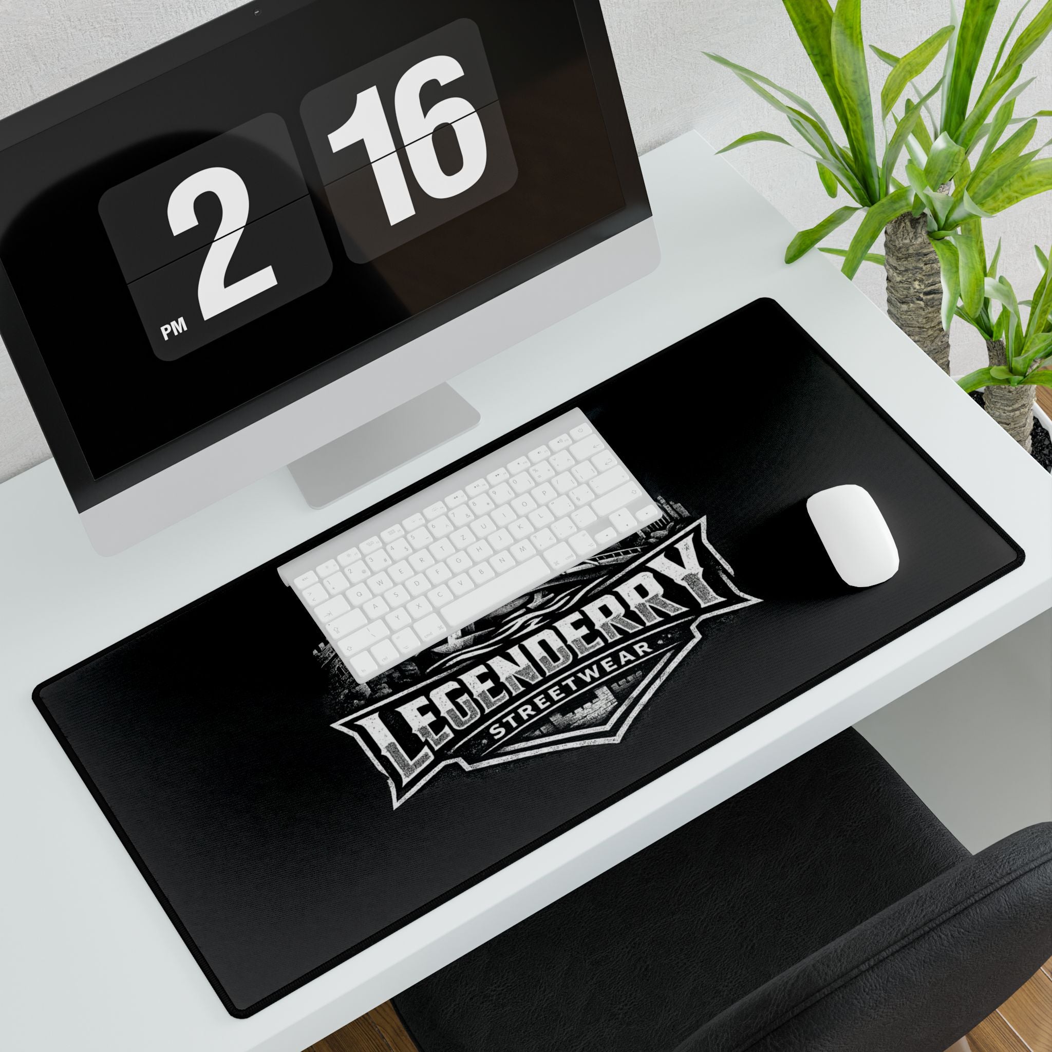 Legenderry Streetwear Desk Mat — Large Gaming/Office Mouse Pad with City Crest Design
