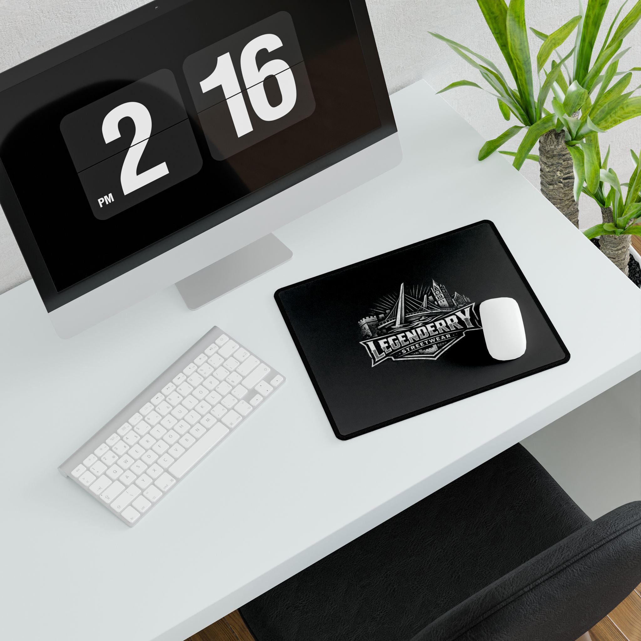 Legenderry Streetwear Desk Mat — Large Gaming/Office Mouse Pad with City Crest Design